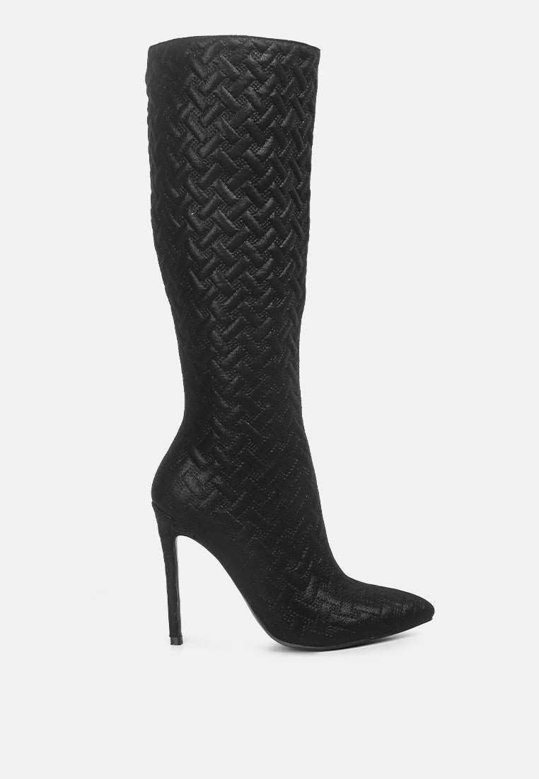 Tinkles Embossed High Heeled Calf Boots-0