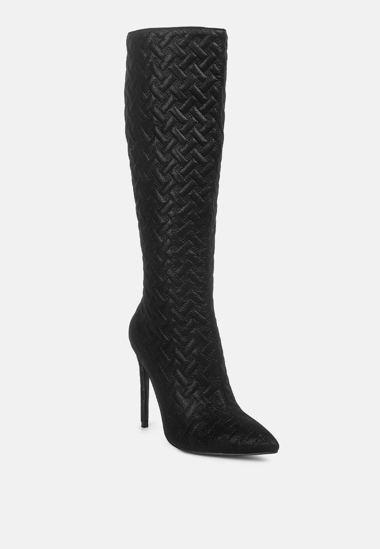 Tinkles Embossed High Heeled Calf Boots-1