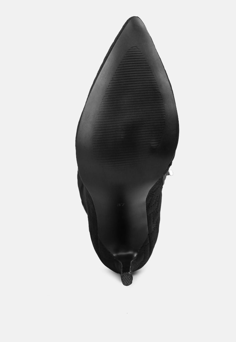Tinkles Embossed High Heeled Calf Boots-4