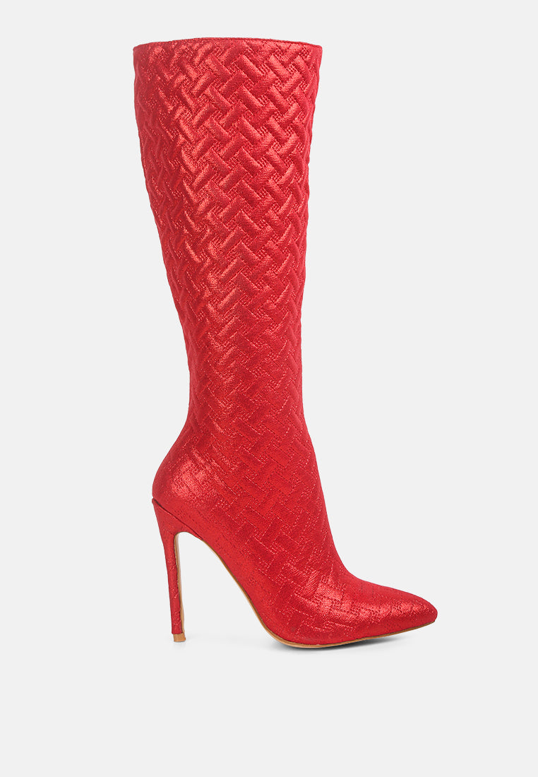 Tinkles Embossed High Heeled Calf Boots-5