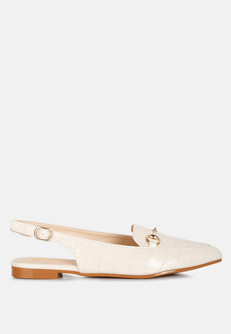 Trempe Croc Slingback Flat Sandals-0