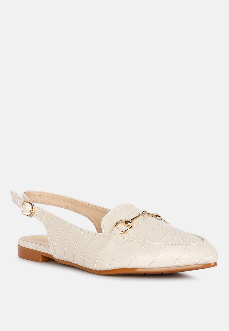 Trempe Croc Slingback Flat Sandals-1