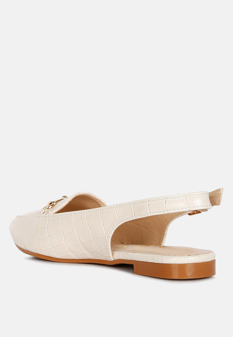 Trempe Croc Slingback Flat Sandals-2