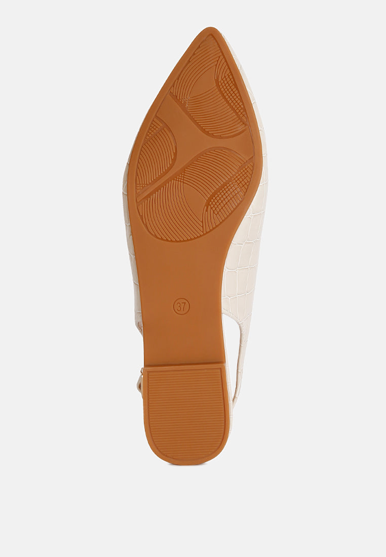 Trempe Croc Slingback Flat Sandals-4