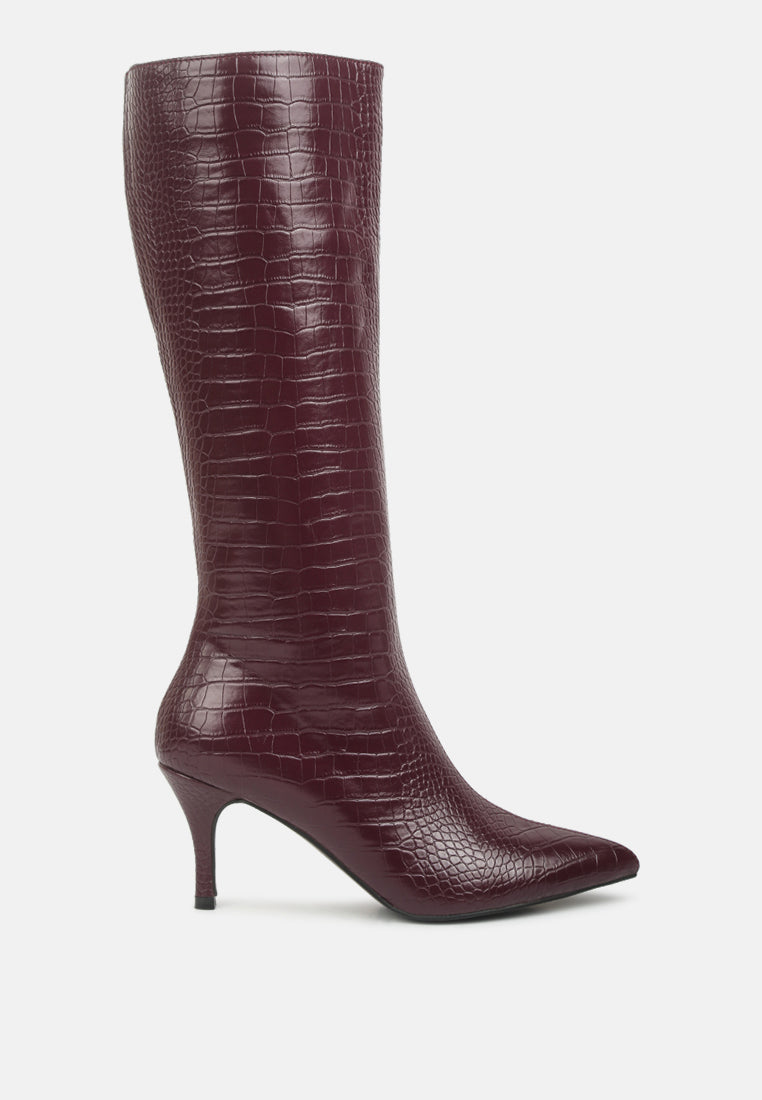 Uptown Pointed Mid Heel Calf Boots-0