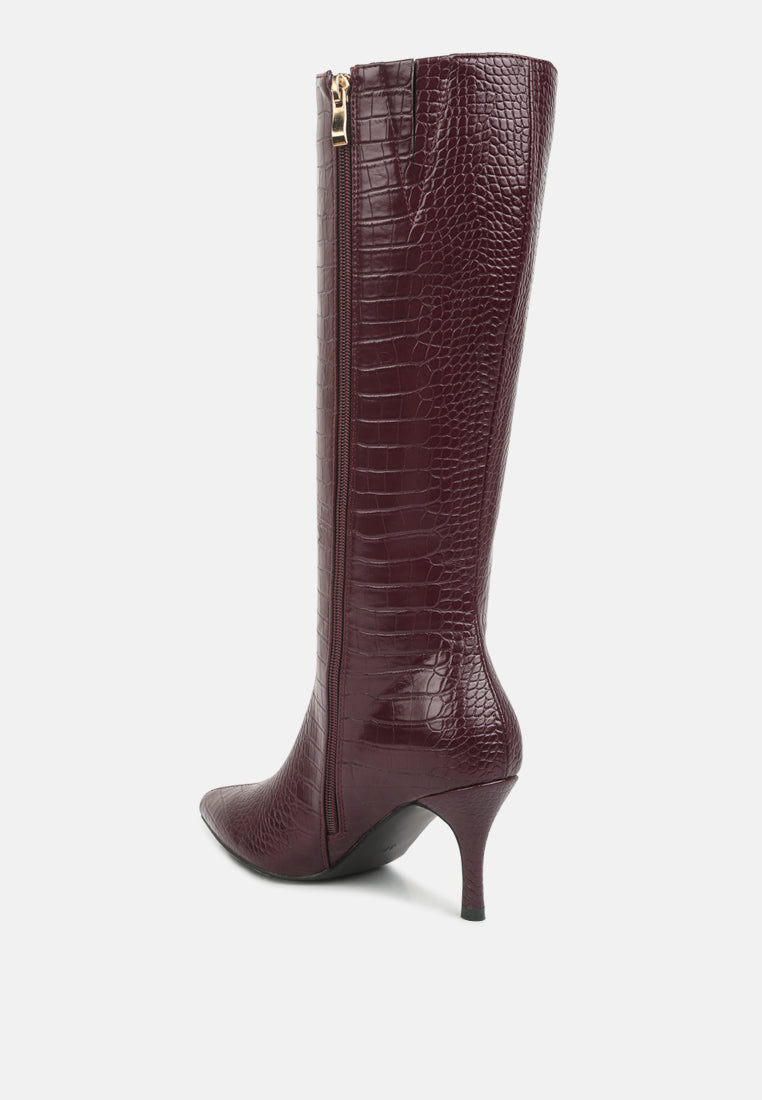 Uptown Pointed Mid Heel Calf Boots-2
