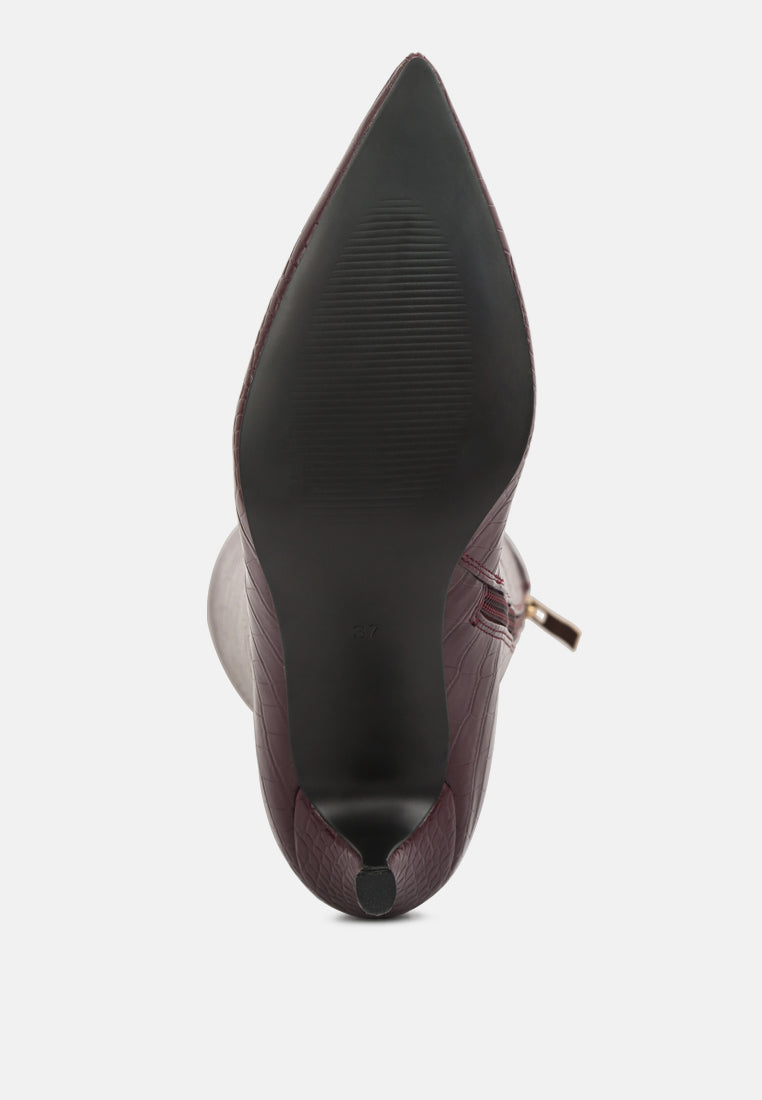 Uptown Pointed Mid Heel Calf Boots-4