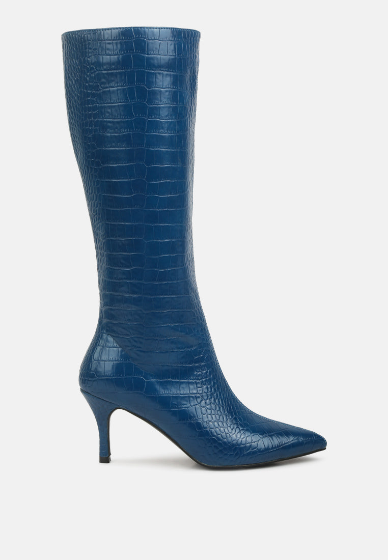 Uptown Pointed Mid Heel Calf Boots-5
