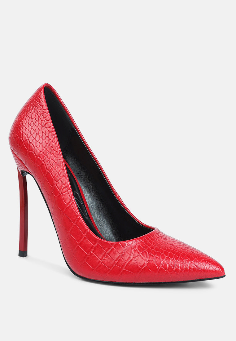 Urchin Croc High Stiletto Heel Pumps-1