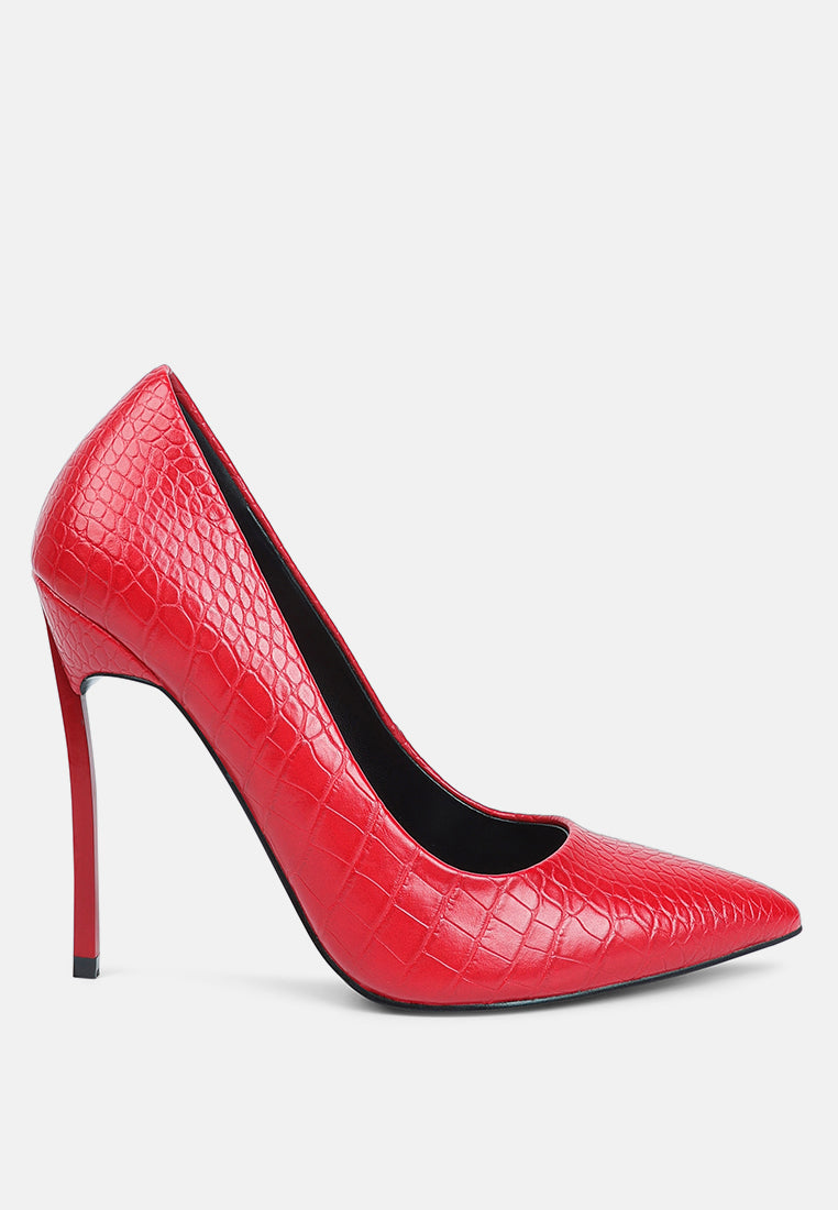 Urchin Croc High Stiletto Heel Pumps-0