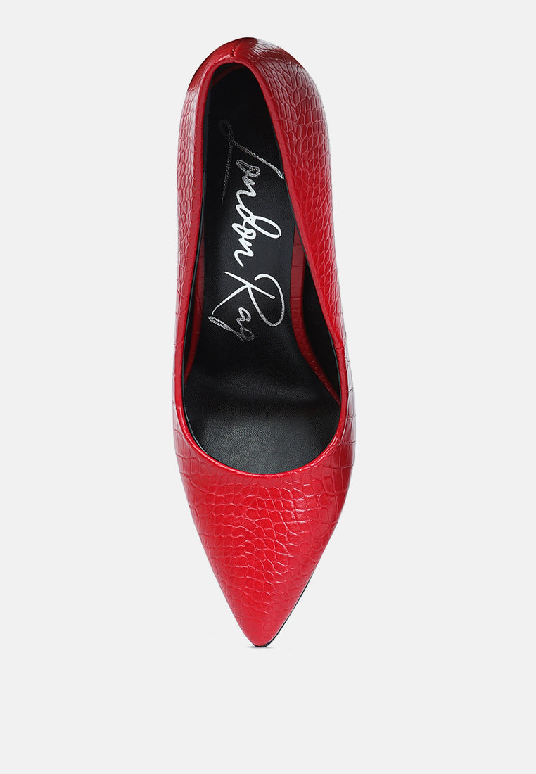Urchin Croc High Stiletto Heel Pumps-3