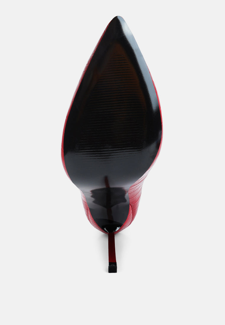 Urchin Croc High Stiletto Heel Pumps-4