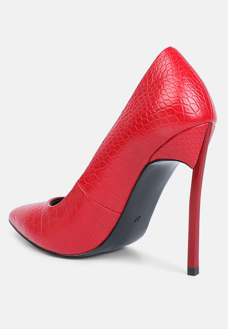 Urchin Croc High Stiletto Heel Pumps-2