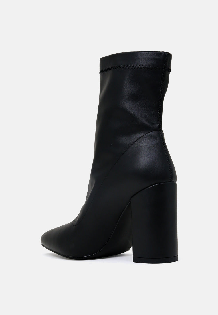 Valeria Pointed Toe High Ankle Boots With Side Zipper-2
