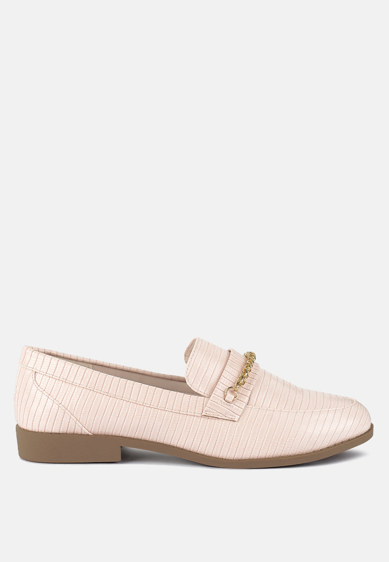Vouse Low Block Loafers Adorned With Golden Chain-0