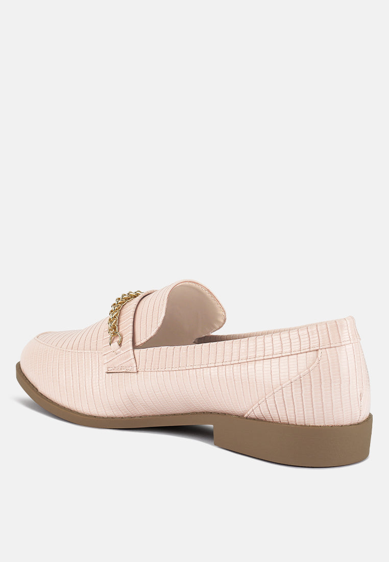 Vouse Low Block Loafers Adorned With Golden Chain-2