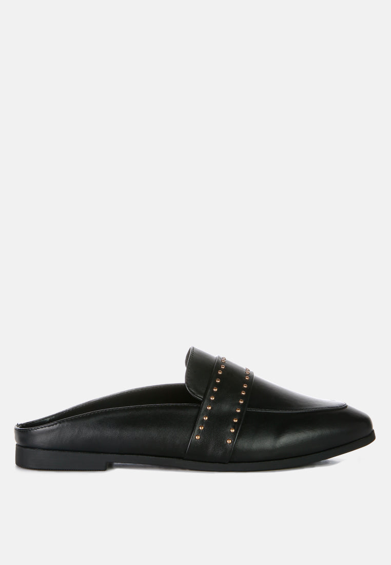 Walkout Faux Leather Studded Detail Mules-0