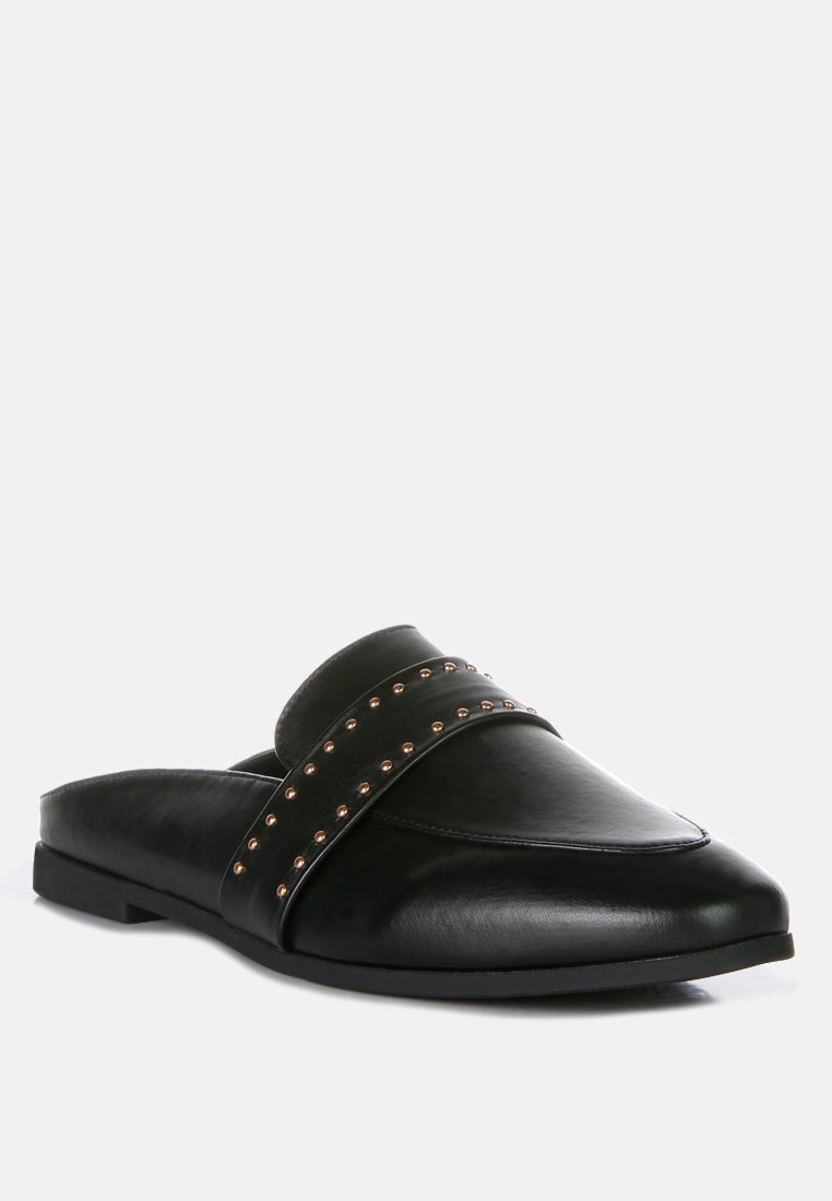Walkout Faux Leather Studded Detail Mules-1