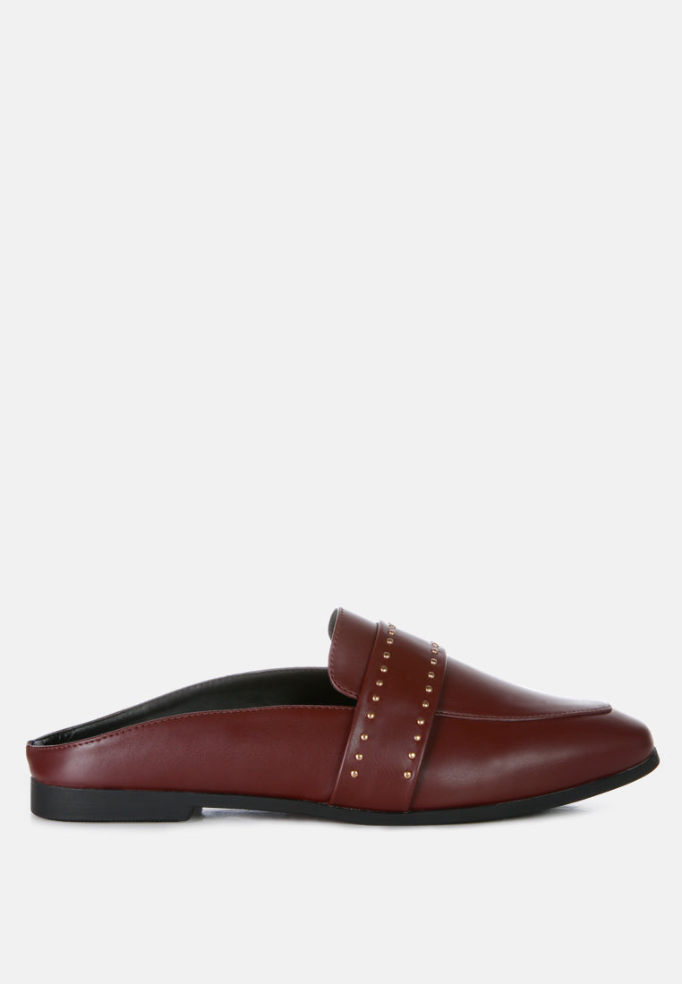 Walkout Faux Leather Studded Detail Mules-6