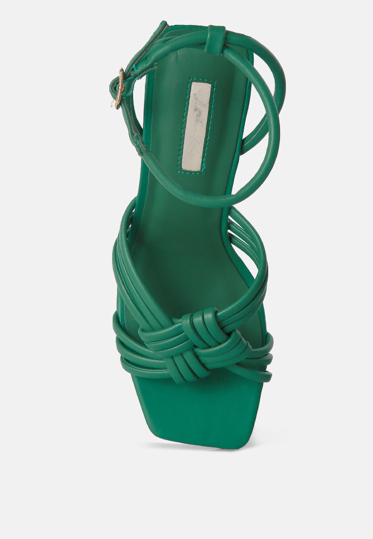 Weekend Pick Box Knot Pin Heel Sandals-3