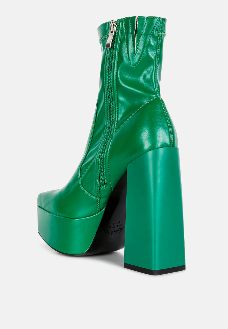 Whippers Patent Pu High Platform Ankle Boots-2