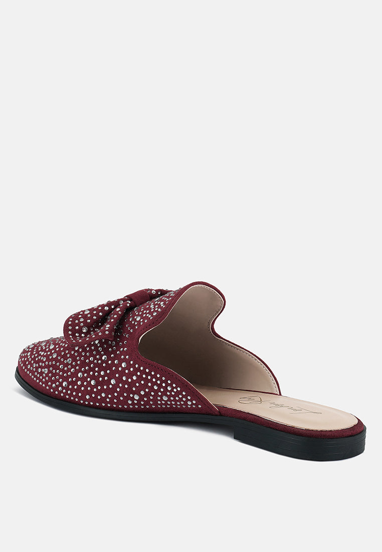 Whoopie Embellished Casual Bow Mules-2