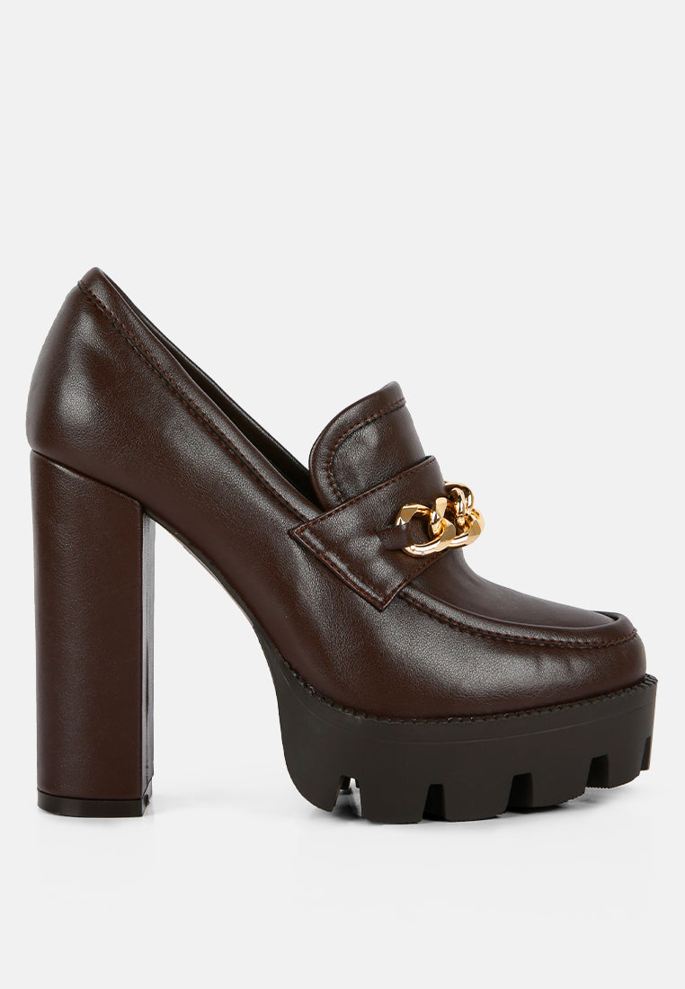 Y2K Chunky High Block Heeled Loafers-0