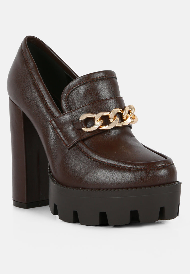 Y2K Chunky High Block Heeled Loafers-1