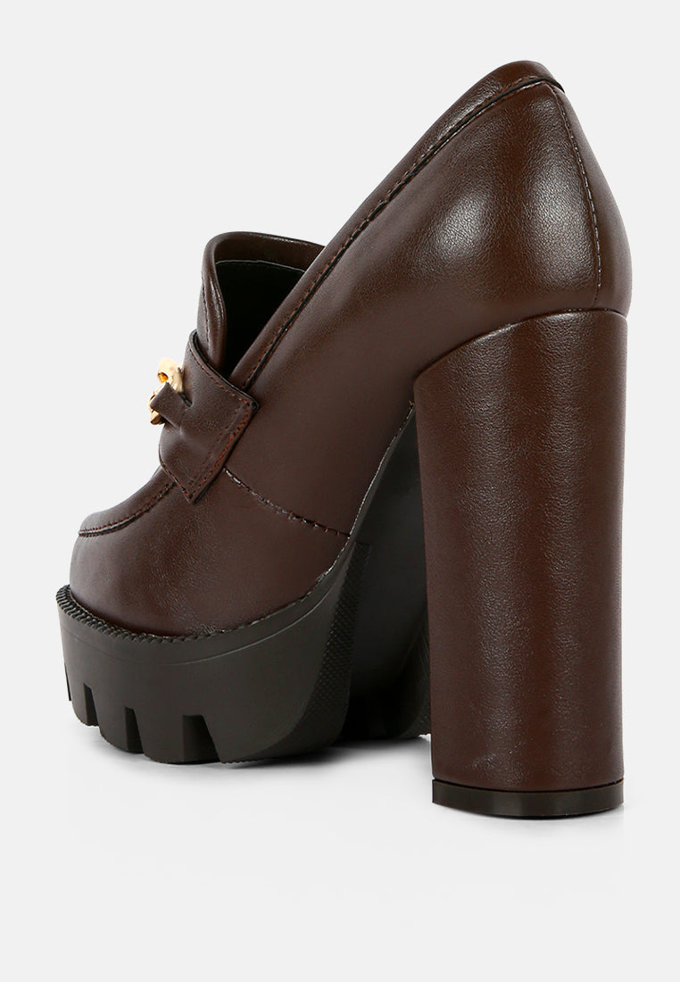 Y2K Chunky High Block Heeled Loafers-2