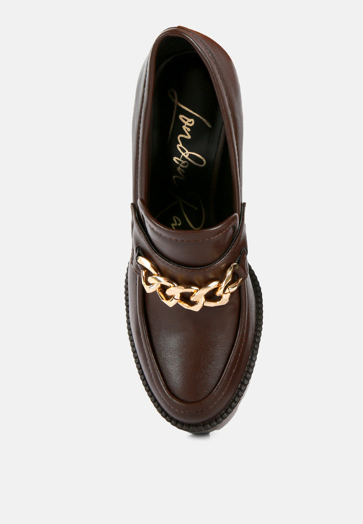 Y2K Chunky High Block Heeled Loafers-3