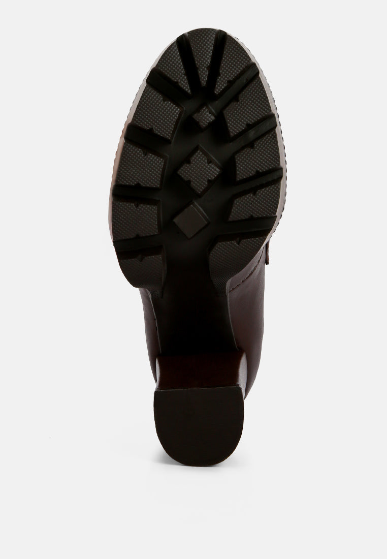 Y2K Chunky High Block Heeled Loafers-4