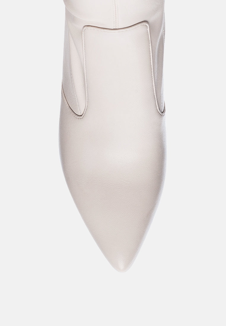Zade Thigh High Long Boots In Stretch Patent Pu-4